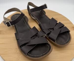 Salt Water Original Dark Brown Leather Strappy Sandals Women’s Size 7